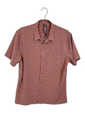 Vuori Short-Sleeve Button-Up Shirt in Dusty Rose